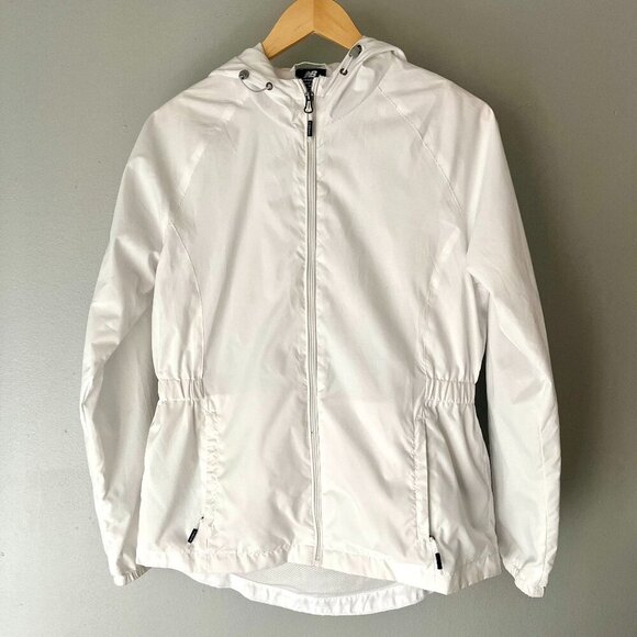 New Balance White Windbreaker Jacket Size M - Picture 1 of 6